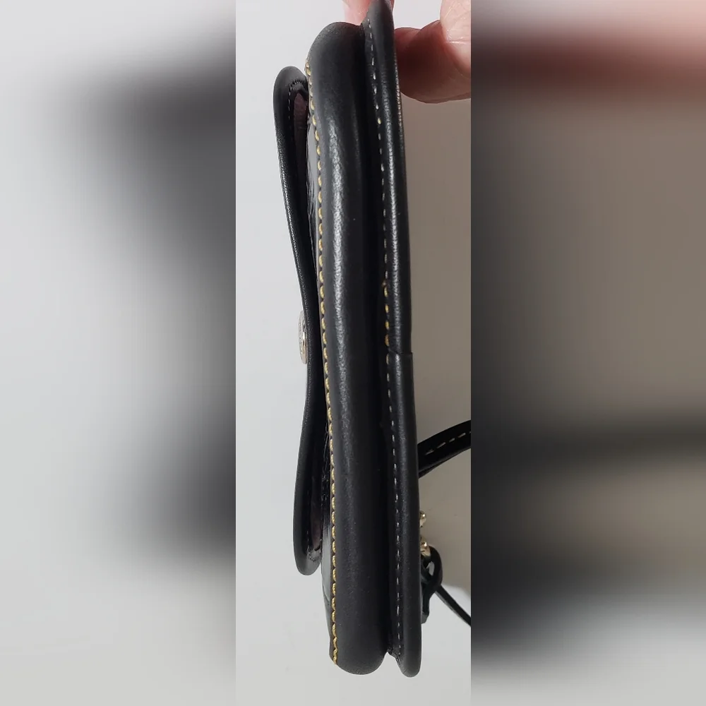Dooney & Bourke Nile Black Leather Croc Embossed Wristlet